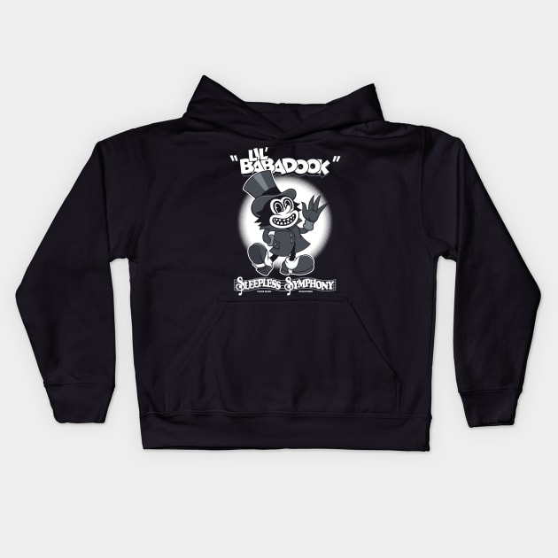 Lil Babadook - Creepy Cute Vintage Cartoon Horror - Rubberhose Kids Hoodie by Nemons